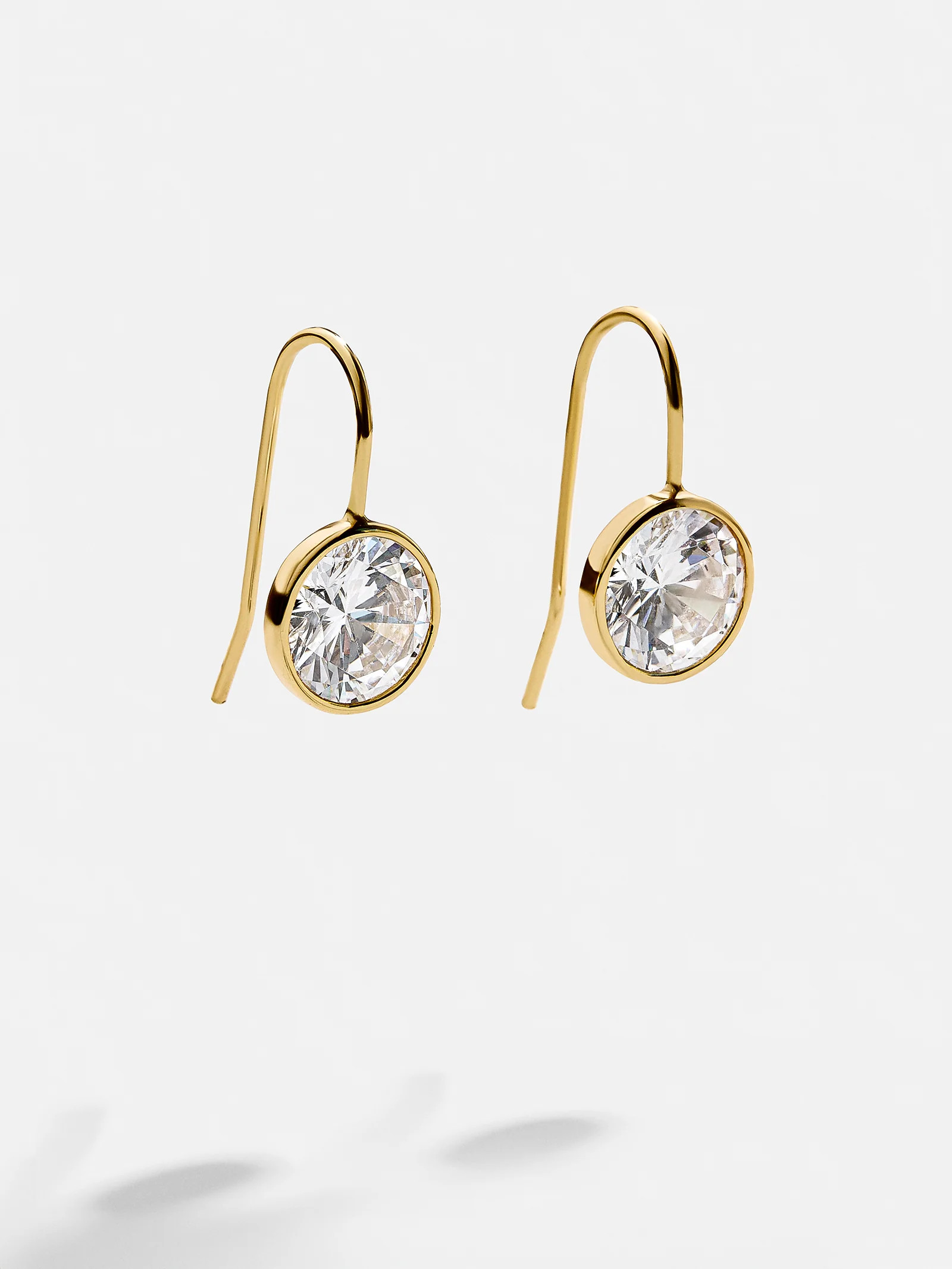 Fallon 18K Gold Bezel Earrings - Gold/Pavé | BaubleBar (US)