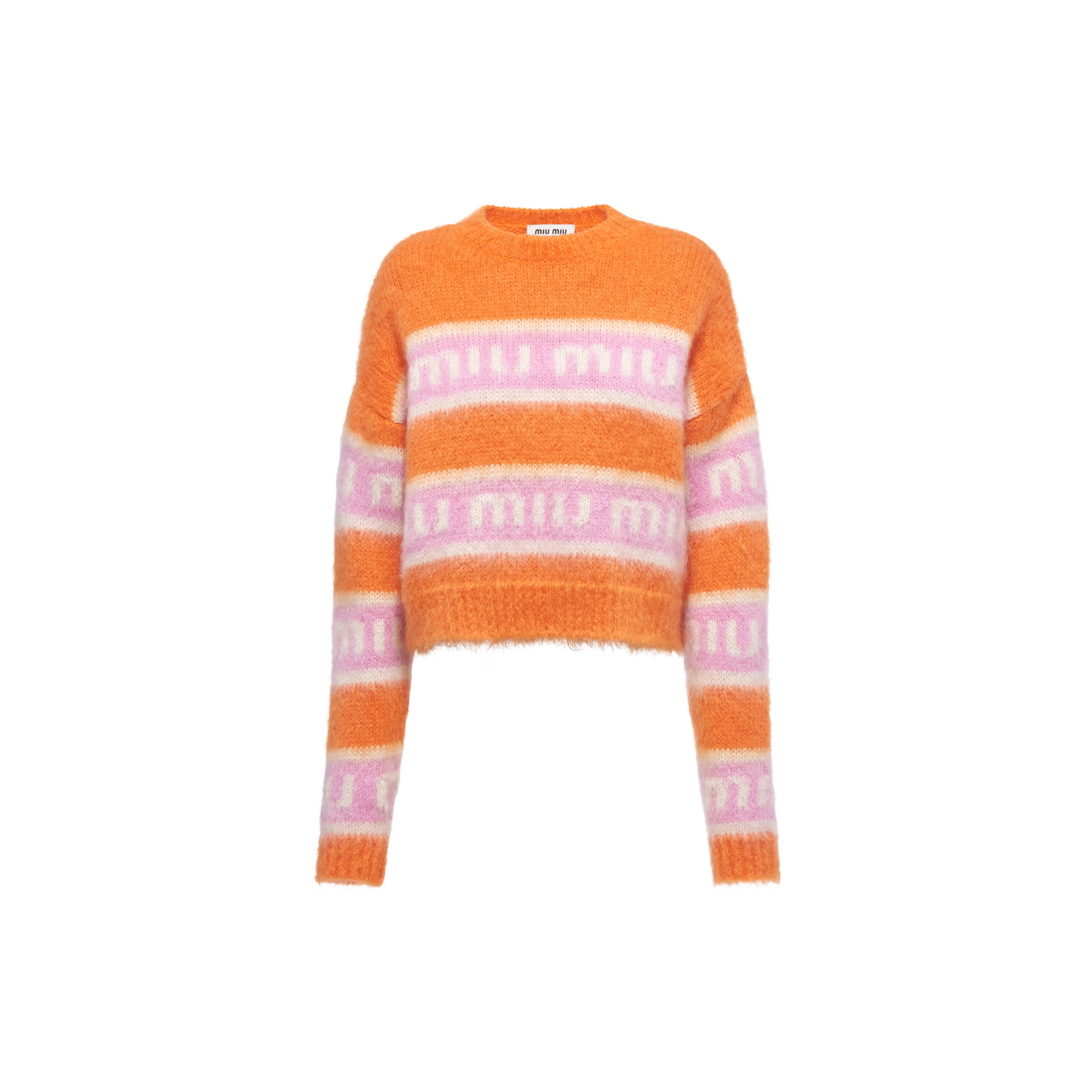 Crew-neck mohair sweater | Miu Miu US
