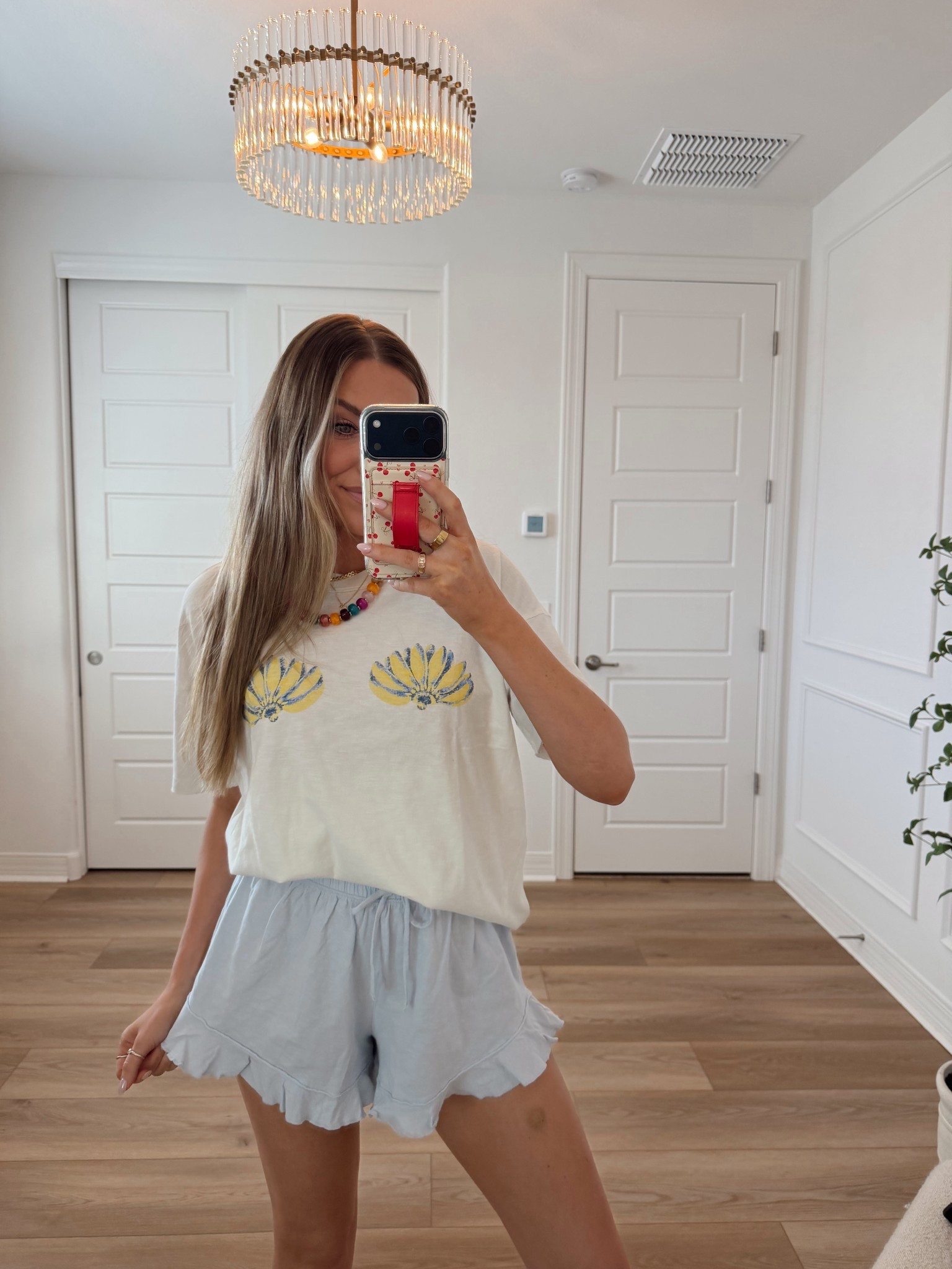 Cute & comfy fit! Wearing small shorts and XS tee! @Aerie 