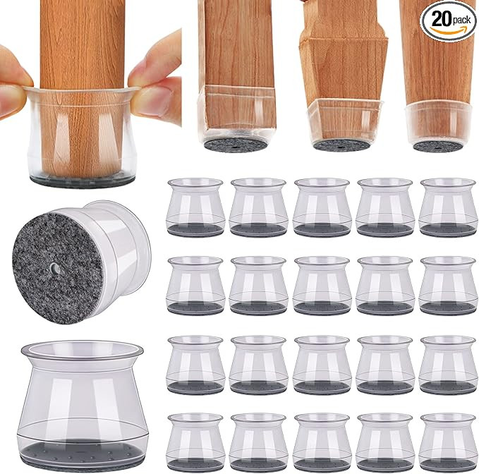 BUMACO Chair Leg Floor Protectors Chair Leg Protectors for Hardwood Floors Silicone Pads Covers t... | Amazon (US)