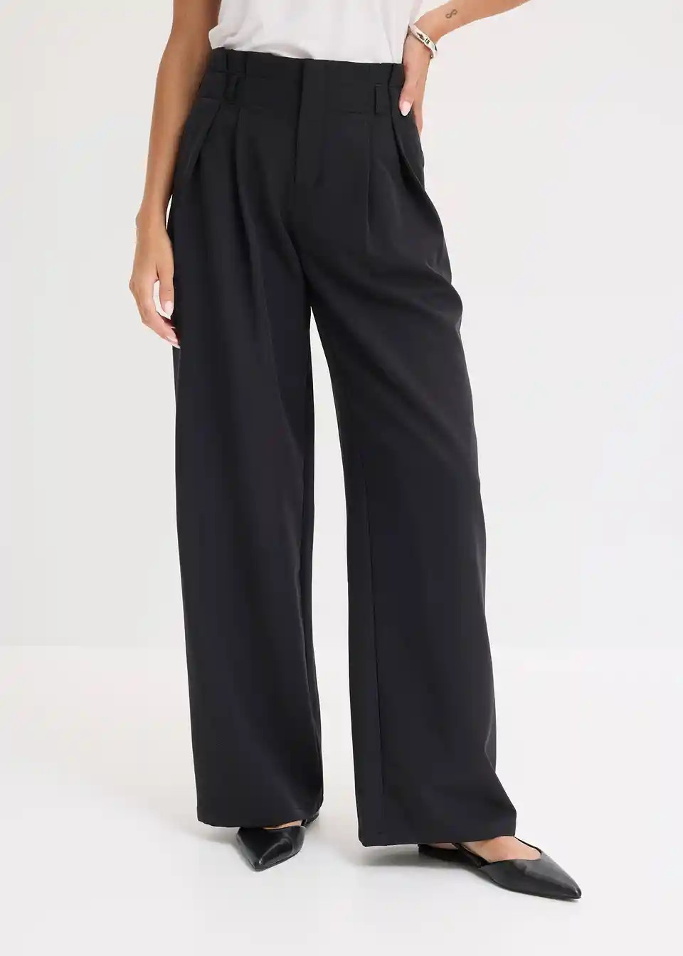 Moderne Hose mit Bundfalten - schwarz, Regulär - Damen | bonprix | Bonprix DE
