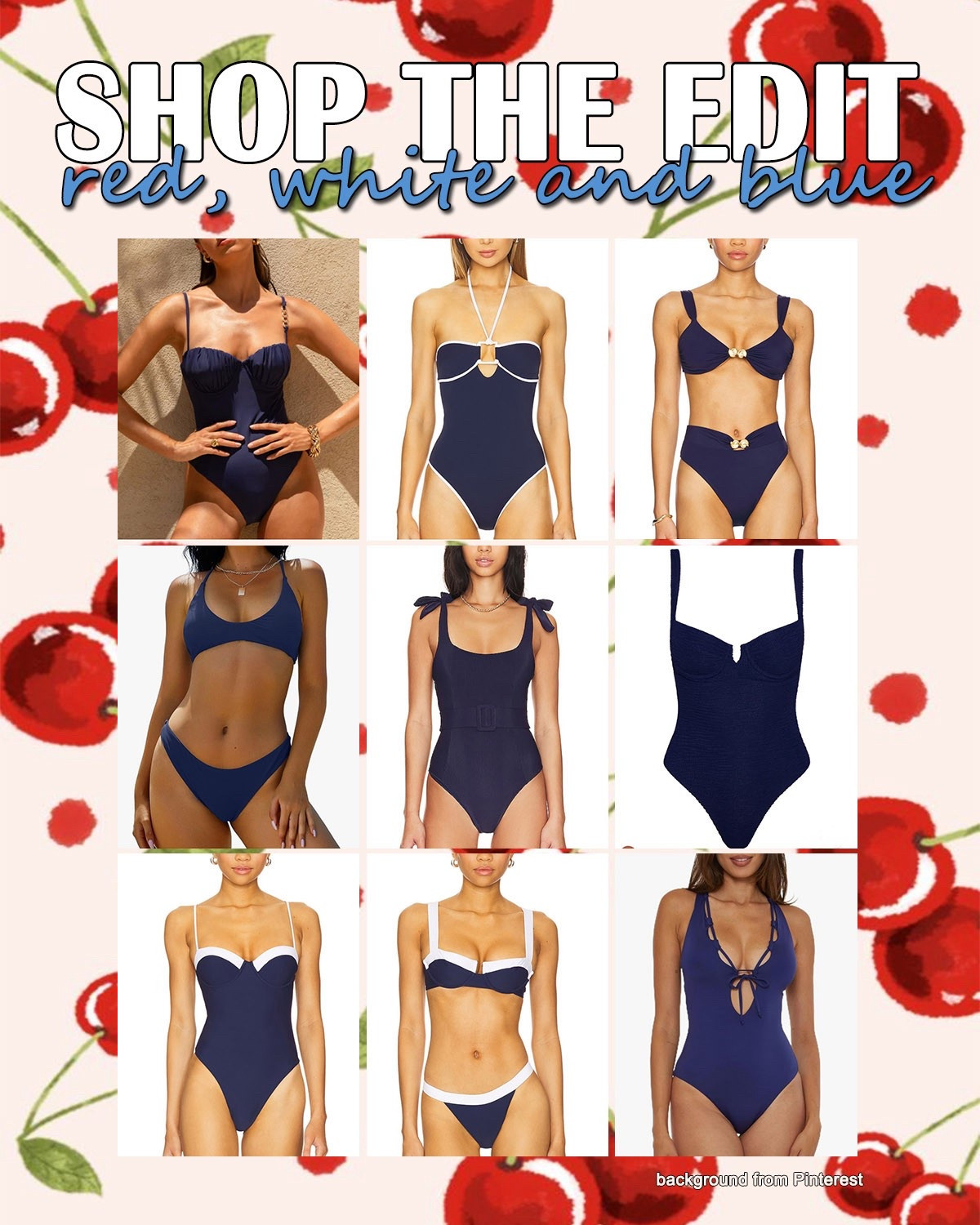 Shop the Edit: Red, White, and Blue

 This fourth of July, get ready to show up in style. Check out these swimsuit options!

#swimwear #bathingsuit #beachoutfit #summeroutfit #holidayoutfit #red #white #blue #redwhiteandblue #usa #american #patriotic #presidentsday #memorialday #fourthofjuly #4thofjuly #independenceday #laborday #veteransday 

#LTKSummerEdit #LTKSeasonal #LTKStyleTip