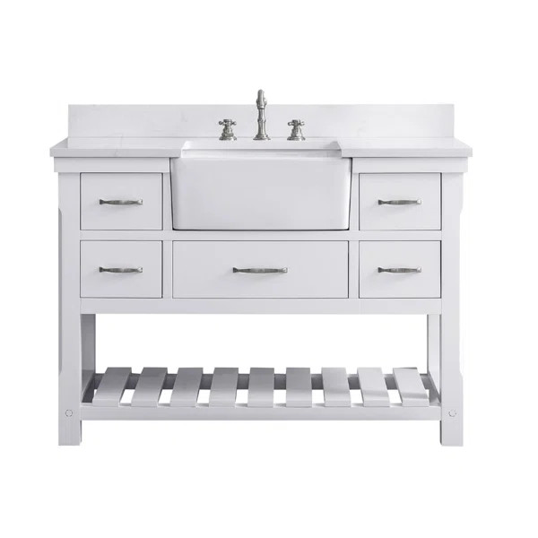 Ettamae 48'' Single Bathroom Vanity with Engineered Stone Top | Wayfair North America