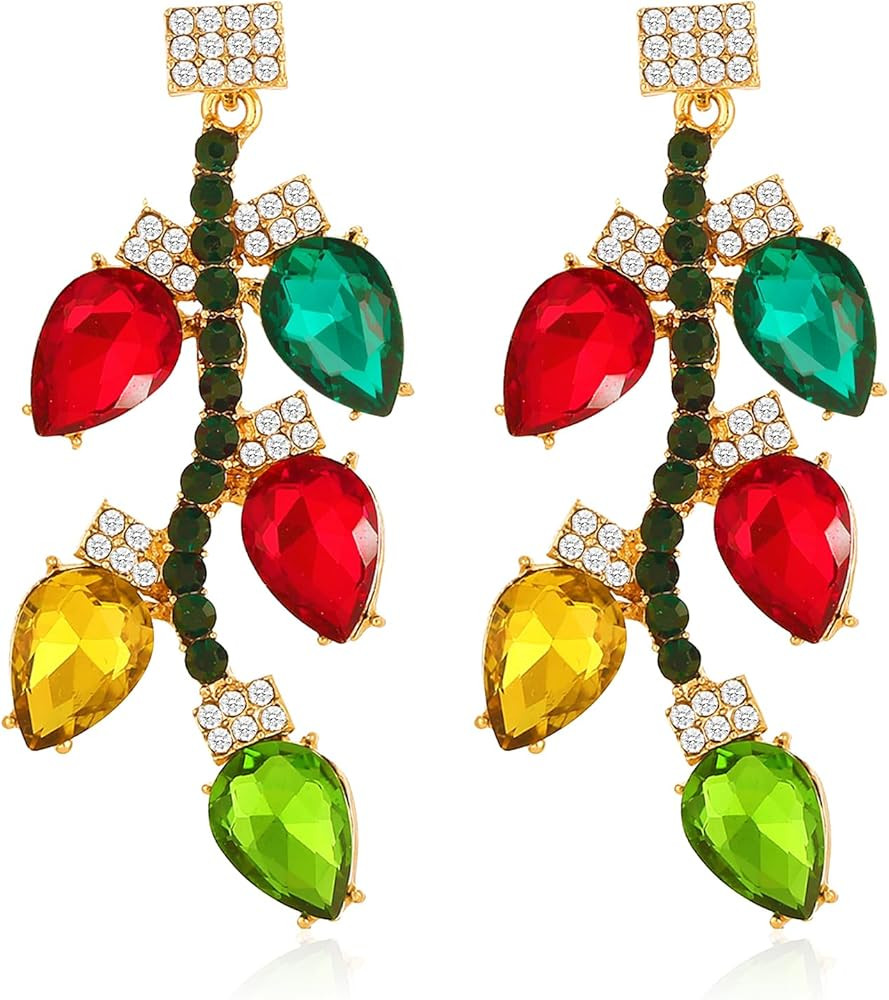 ATIMIGO Merry Christmas Drop Dangle Earrings Cute Christmas Xmas Tree Light Bulb Snowman Santa Ca... | Amazon (US)