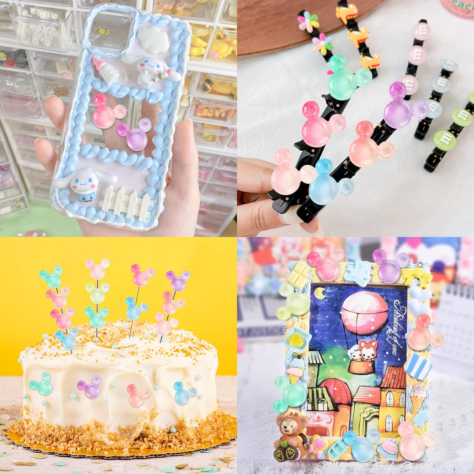 56 Pcs Resin Mouse Decor - Colorful Embellishments for Scrapbooking, Crafts, Nail Art & Home Deco... | Amazon (US)