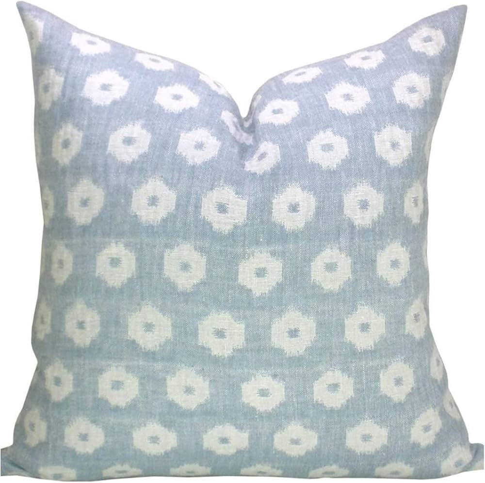 Flowershave357 Timur Weave Pillow Cover in Sky Blue Background Throw Pillow Cover | Amazon (US)