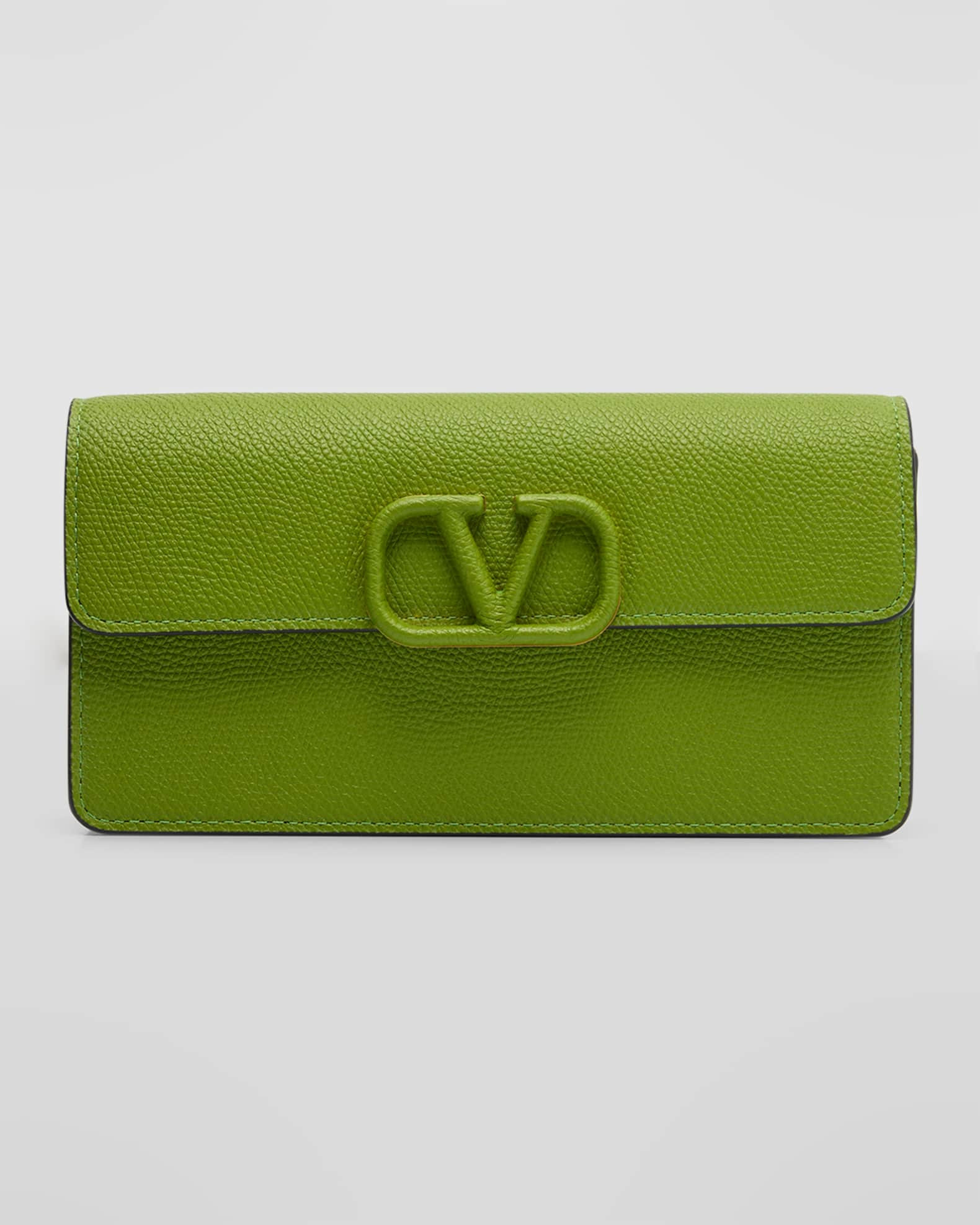 VLOGO Signature Leather Wallet on Chain | Neiman Marcus