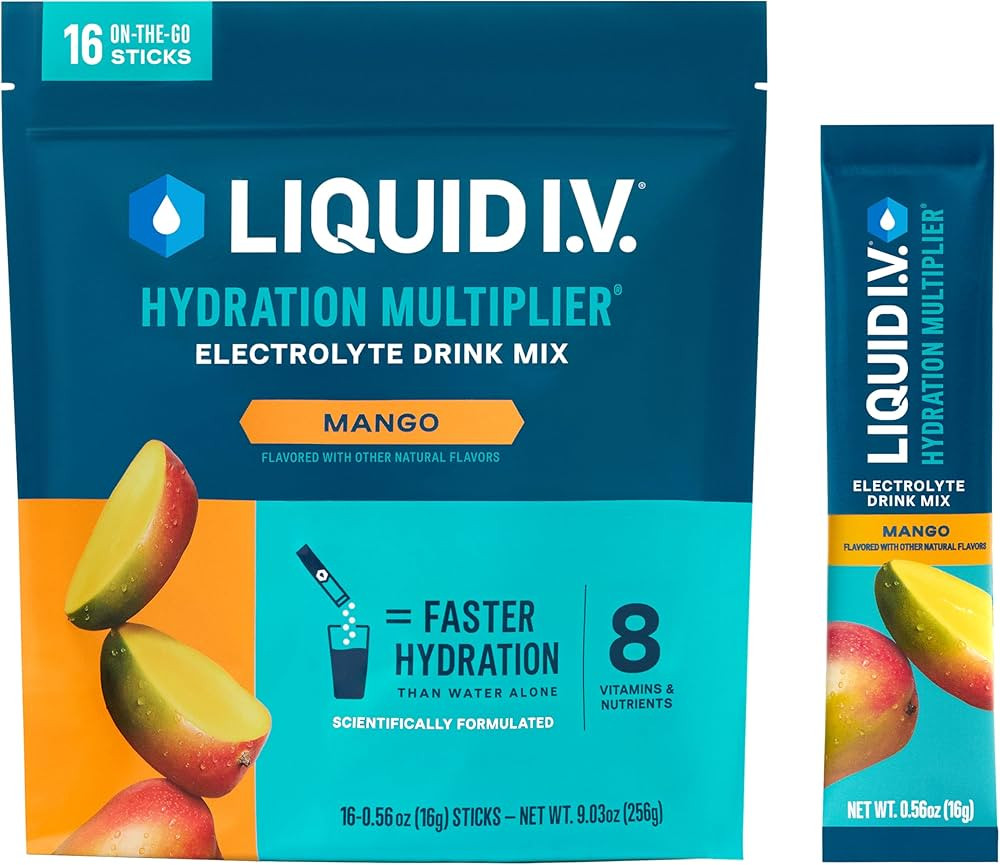 Liquid I.V.® Hydration Multiplier - Mango | Electrolyte Powder Drink Mix | 1 Pack (16 Servings) | Amazon (US)
