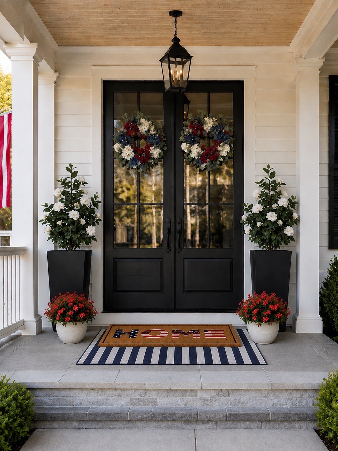 Patriotic Porch Decor

This front porch setup is the perfect mix of classic Americana and cozy modern farmhouse style. The layered patriotic rugs, festive wreaths, and timeless red, white, and blue accents create such a warm and welcoming entryway for summer holidays and backyard gatherings.

Follow @farmtotablecreations on Instagram for more cozy home finds and trending decor.

Everything linked on my LTK.

#LTKHome #PatrioticDecor #FrontPorchDecor #ModernFarmhouse #FourthOfJulyDecor #AmericanaStyle #PorchStyling #SummerDecor #CozyHome #OutdoorLiving #PatioDecor #HolidayHosting #NeutralHome #OutdoorStyling #LTKStyle

#LTKSaleAlert #LTKHome #LTKSeasonal