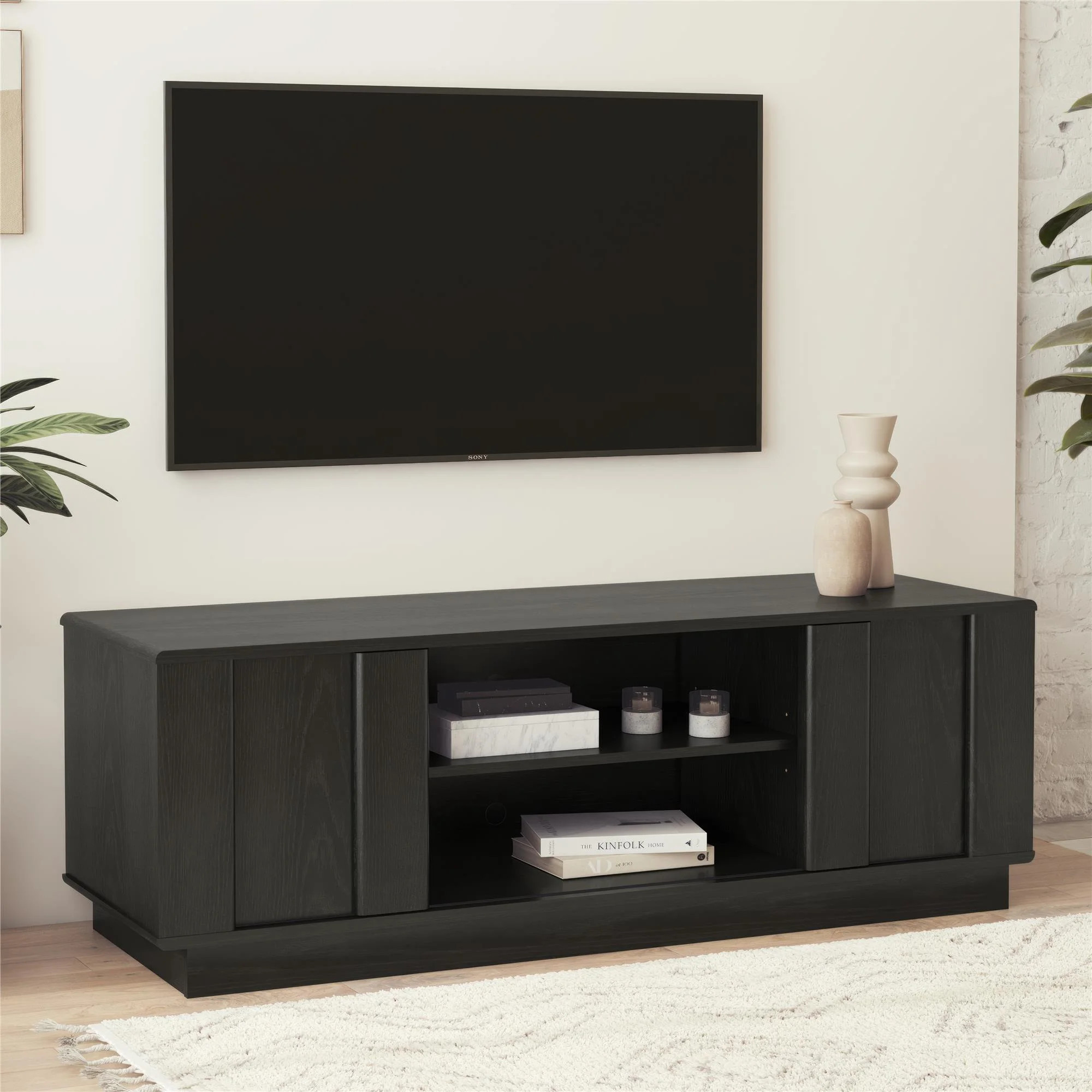 Mr. Kate Greenwich TV Stand for TVs up to 65", Black Oak | Walmart (US)