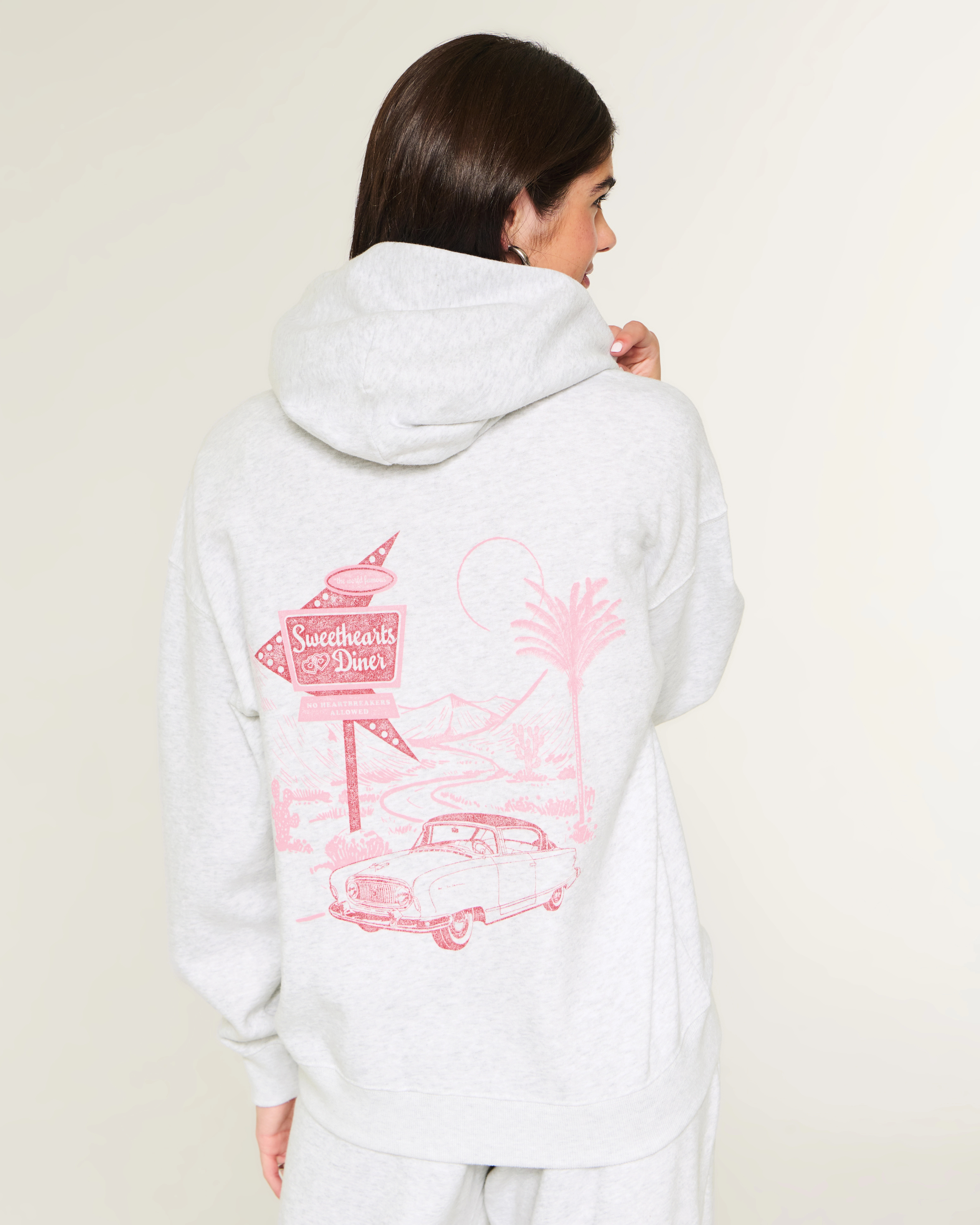 Hollister Feel Good Oversized Sweethearts Only Graphic Hoodie | Hollister (US)