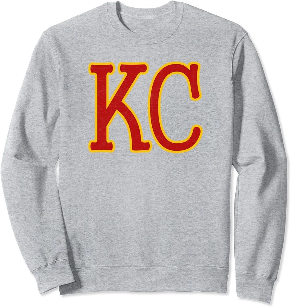 Kansas City Red/Yellow Cool Kansas City Kc 2 Letters Red KC Sweatshirt | Amazon (US)