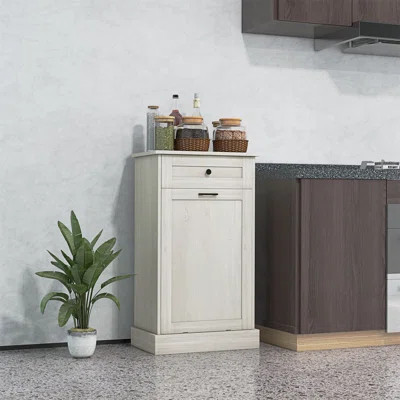 Kitchen Cabinet, Recycling Cabinet, Charcoal Gray Cabinet | Wayfair North America