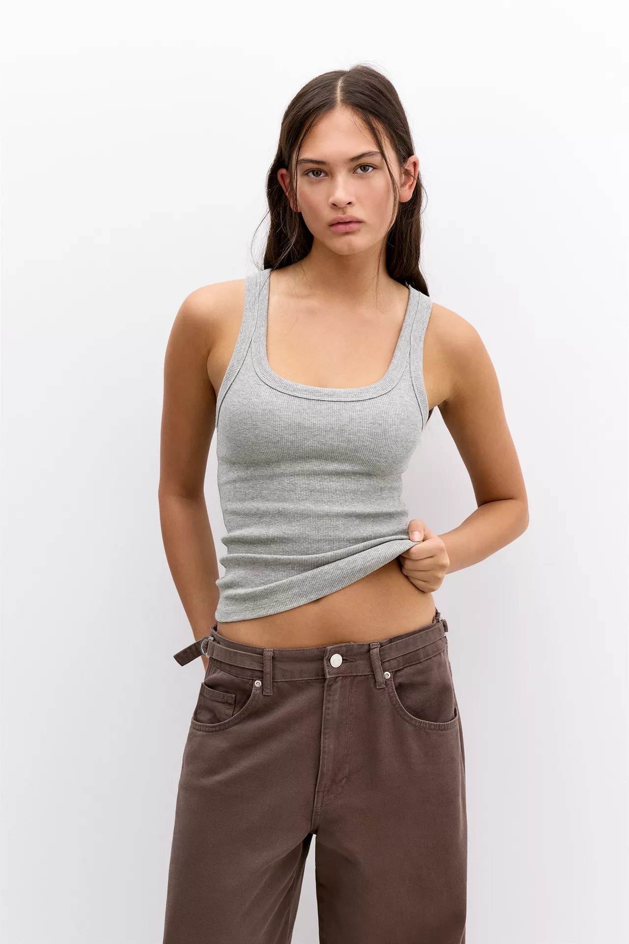 Ribbed tank top - pull&bear | PULL and BEAR UK
