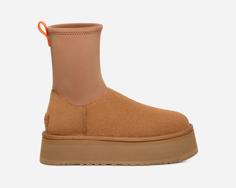 UGG® Women's Classic Dipper Neoprene/Suede Classic Boots in Chestnut, Size 7 | UGG (US)