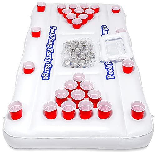 GoPong Original Pool Party Barge Floating Beer Pong Table with Cooler and Cup Holders | Amazon (US)