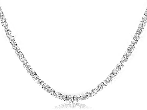 Tennis Necklaces for Women Men | 18K White Gold Plated 3.0 mm Round Cubic Zirconia Diamond Chains... | Amazon (US)