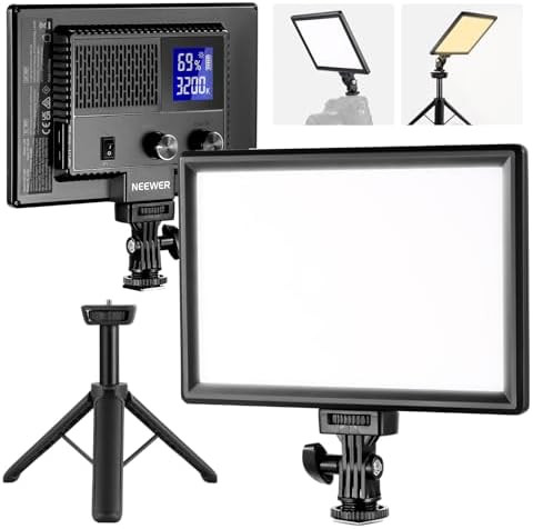 NEEWER 9" LED Video Light Panel, Dimmable DSLR Camera Soft Lighting with Mini Desk Tripod Stand, ... | Amazon (US)