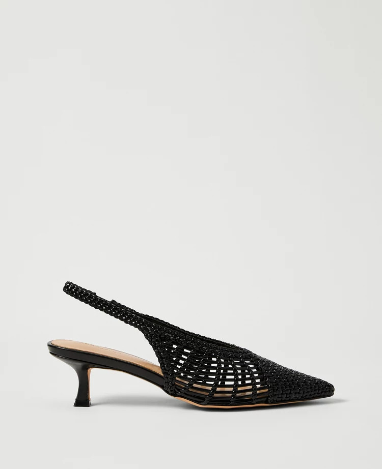 Woven Nip Toe Slingback Pump | Ann Taylor