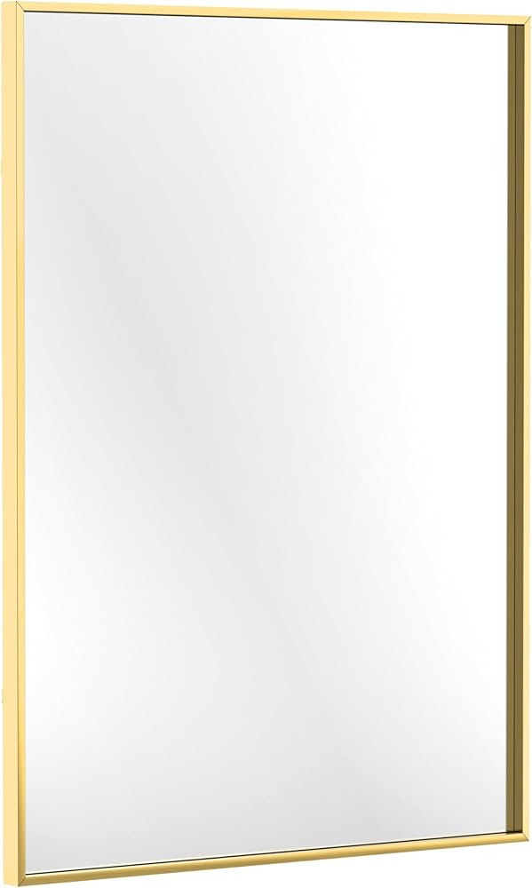 Hamilton Hills 30x40 inch Gold Framed Mirror | Large Rectangular Bathroom Mirrors for Wall | Floa... | Amazon (US)