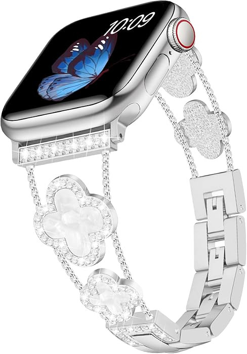 Tasikar Bling Diamond Women Band Compatible with Apple Watch Band 49mm 46mm 45mm 44mm 42mm 41mm 4... | Amazon (US)