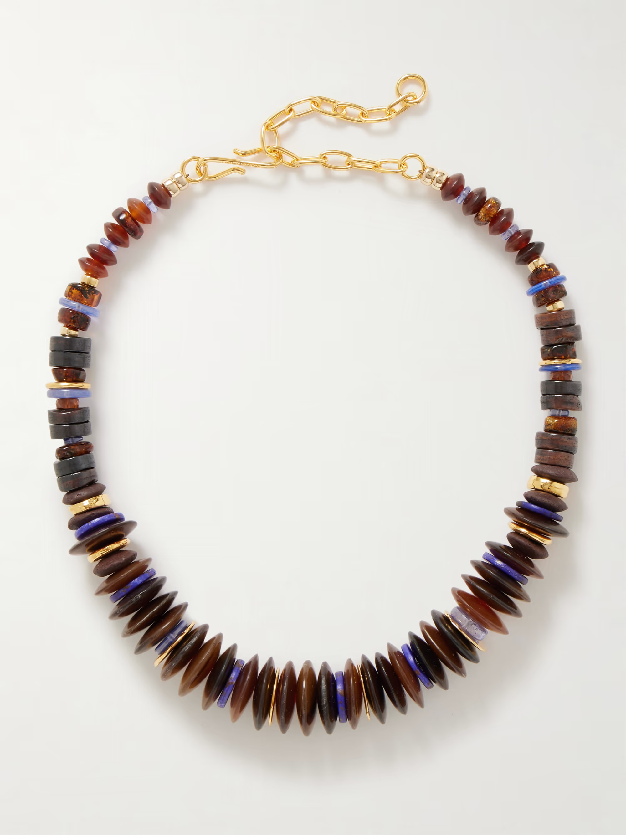 Amaranth gold-plated, multi-stone and horn necklace | NET-A-PORTER (US)