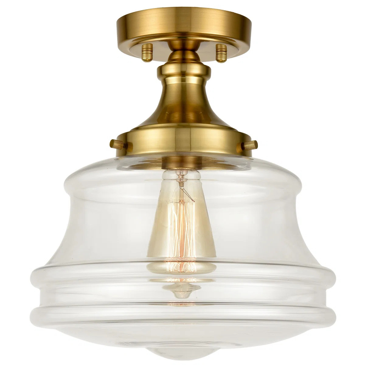 Hackley Glass Semi Flush MountByBreakwater Bay | Wayfair North America