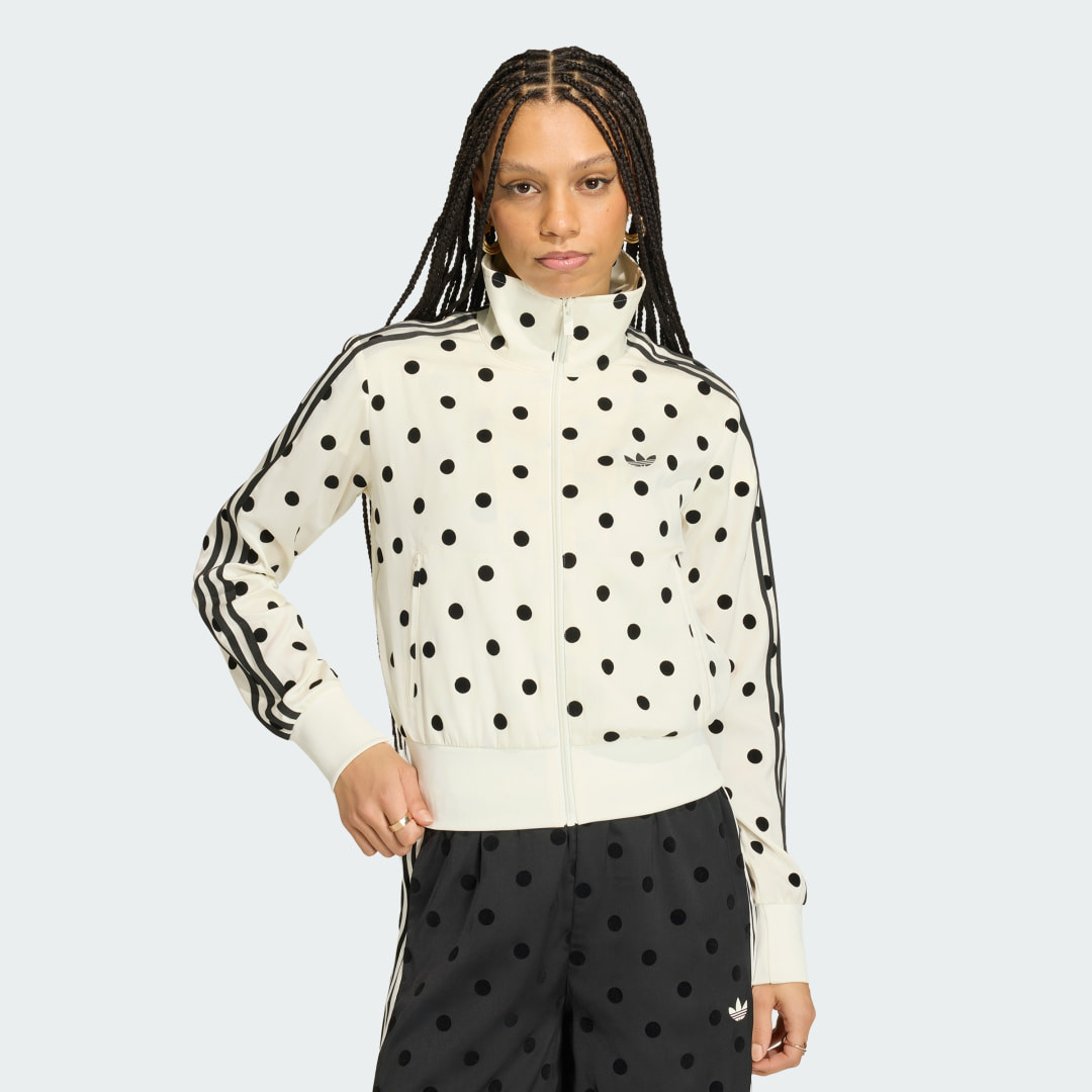 adidas SATIN POLKA DOTS TT Track Top White S - Womens Originals Jackets | adidas (US)