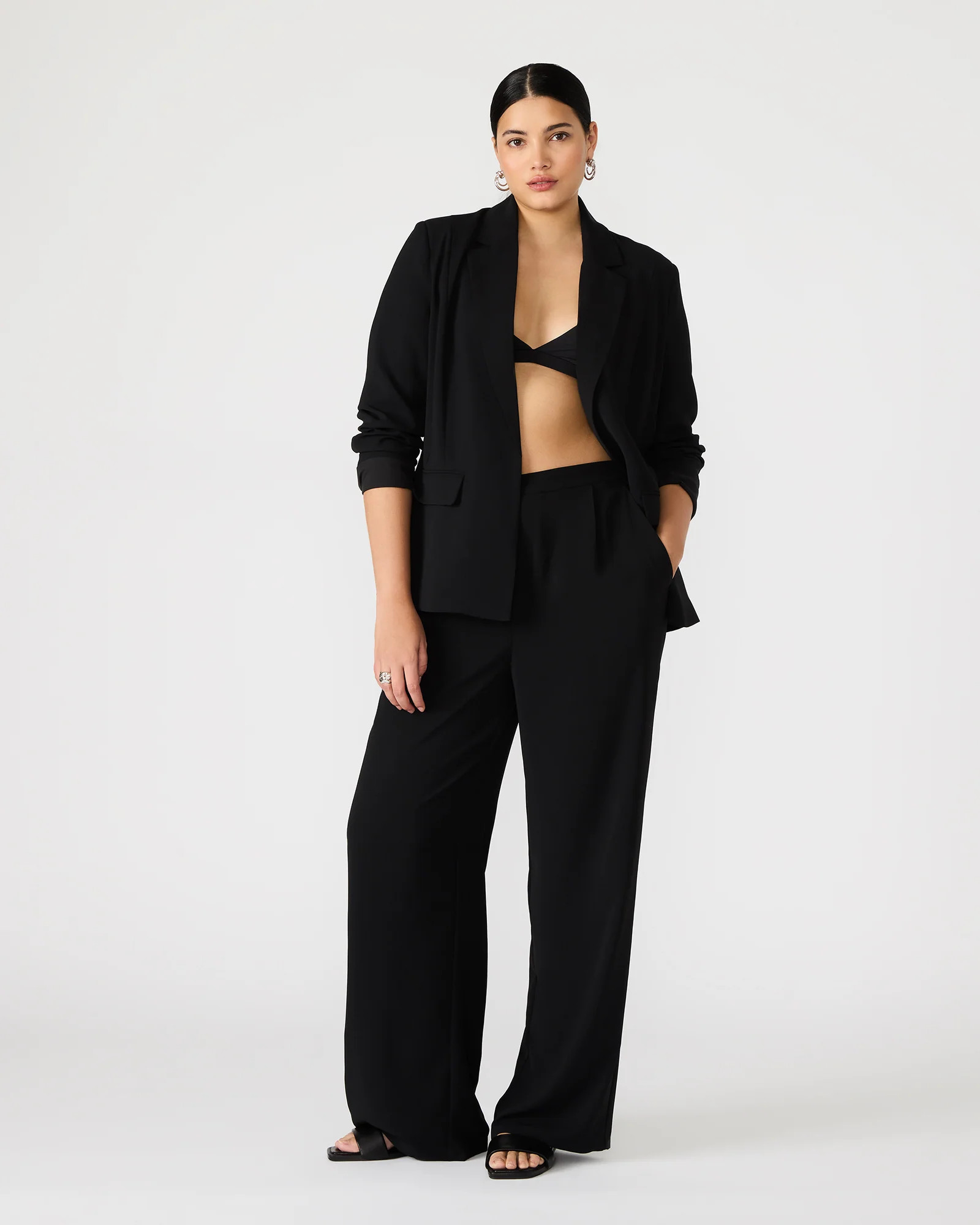 PAYTON Pant Black | Women's Wide Leg Trousers | Steve Madden (US)