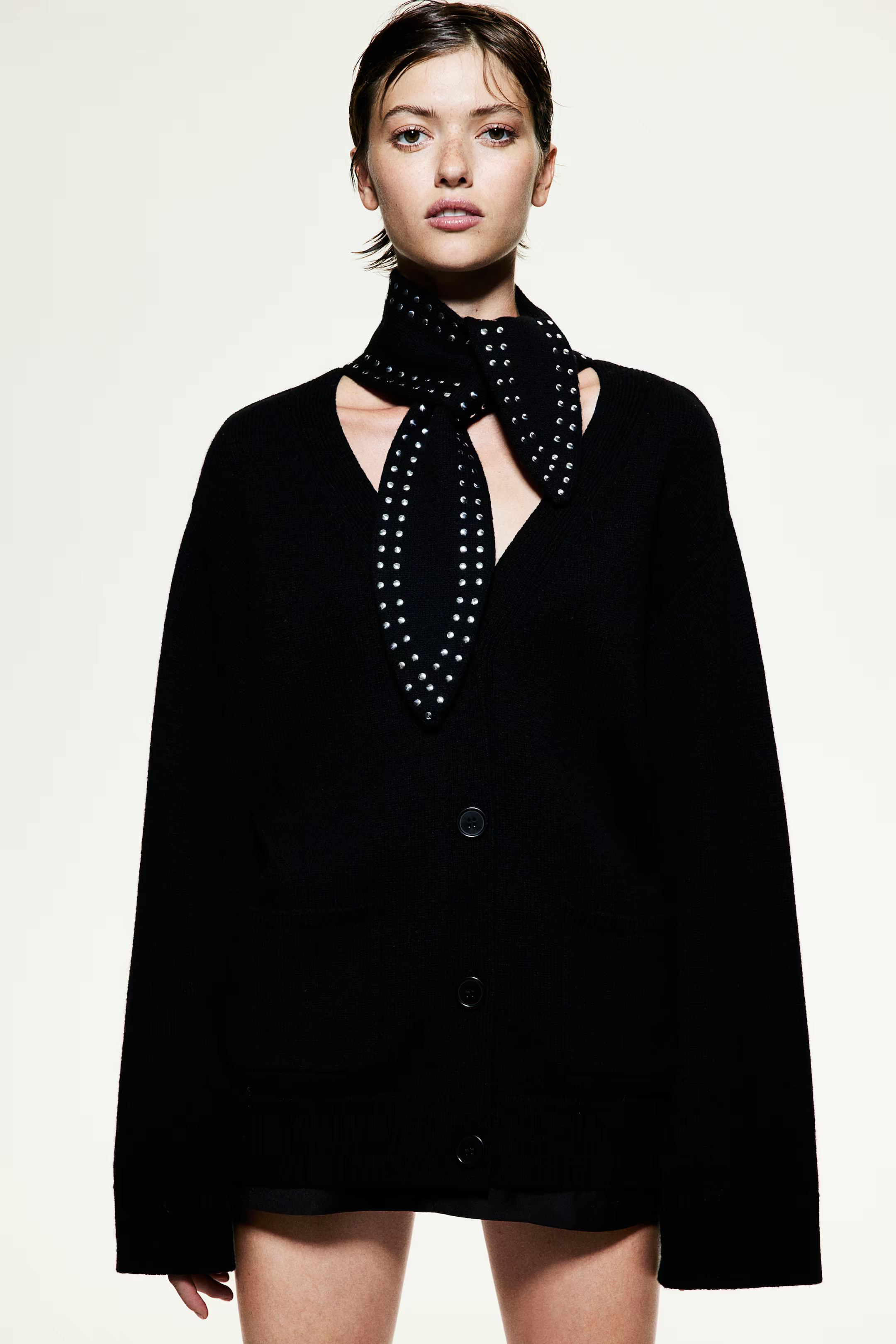 Wool-Blend Cardigan with Scarf Collar | H&M (US + CA)