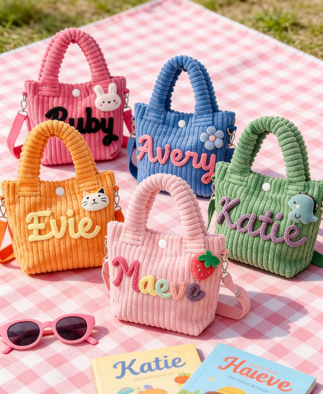 Personalized Toddler Purse With Cute Charm Custom Name Corduroy Kids Crossbody Bag/handmade Yarn ... | Etsy (US)