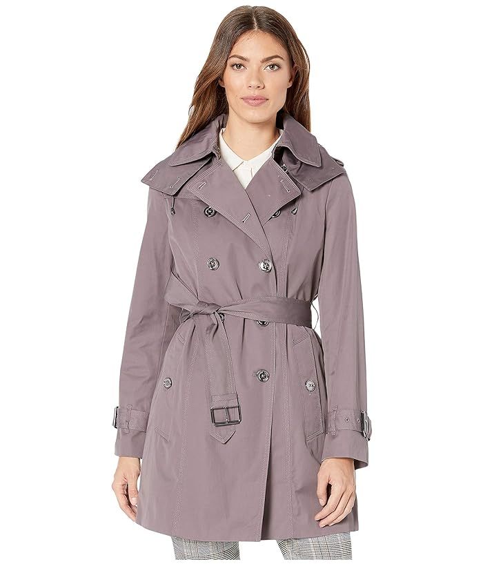 London Fog Olivia Heritage Double Breasted Trench with Removable Lining (Northern Sky) Women's Coat | Zappos