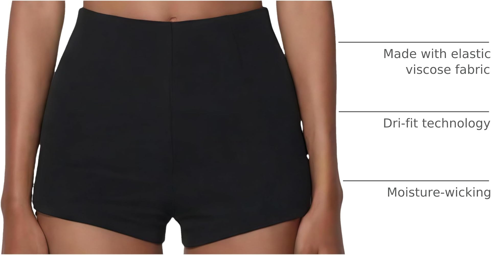 Women's Quick Dry High Waisted Elastic Shorts DriFit Flattering Athletic Gym Shorts with Tummy Control Black | Amazon (US)