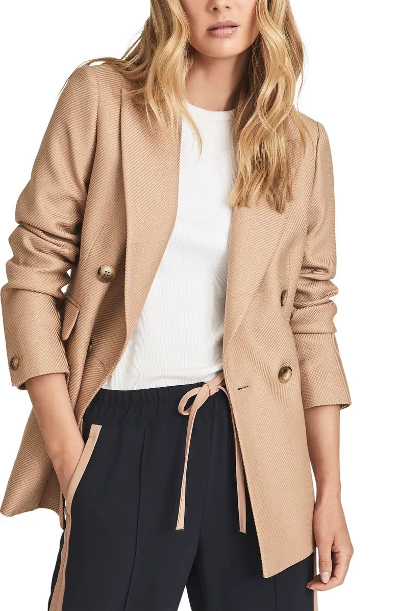 Logan Double Breasted Textured Wool & Recycled Polyester Blazer | Nordstrom