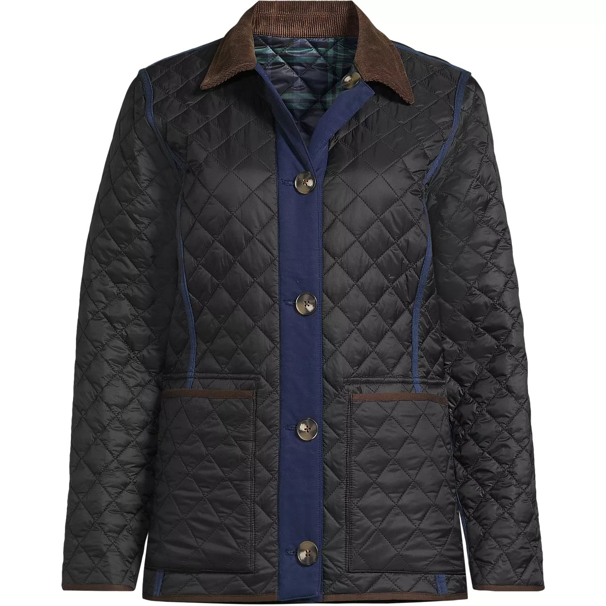 Women's Print Reversible Barn Quilted Insulated Jacket | Lands' End (US)