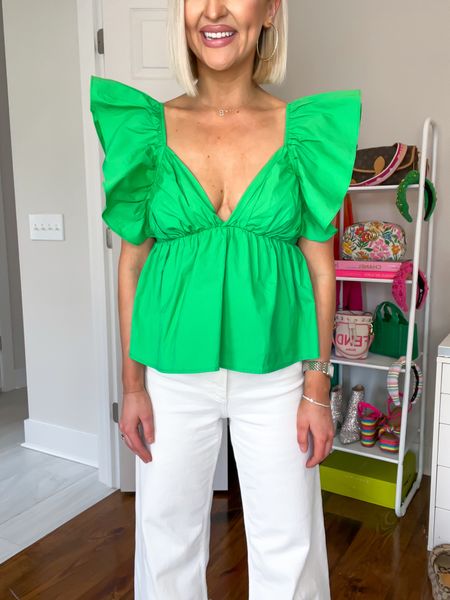 15% off with code MEMORIAL
green top / green blouse / summer top / top with white jeans 
Size: SM

#LTKSeasonal #LTKFind #LTKunder50