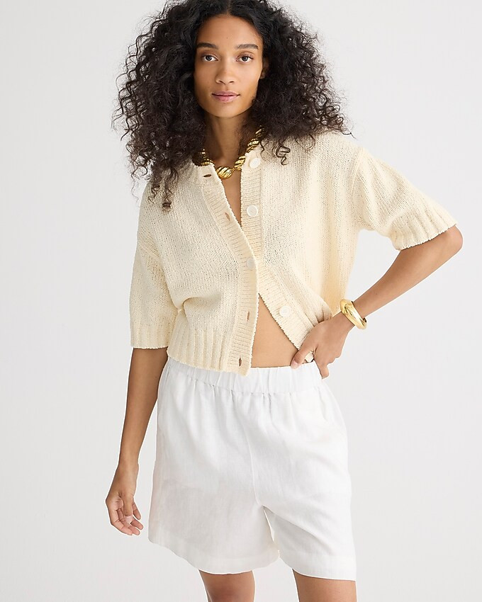 Cropped crewneck cardigan sweater | J. Crew US