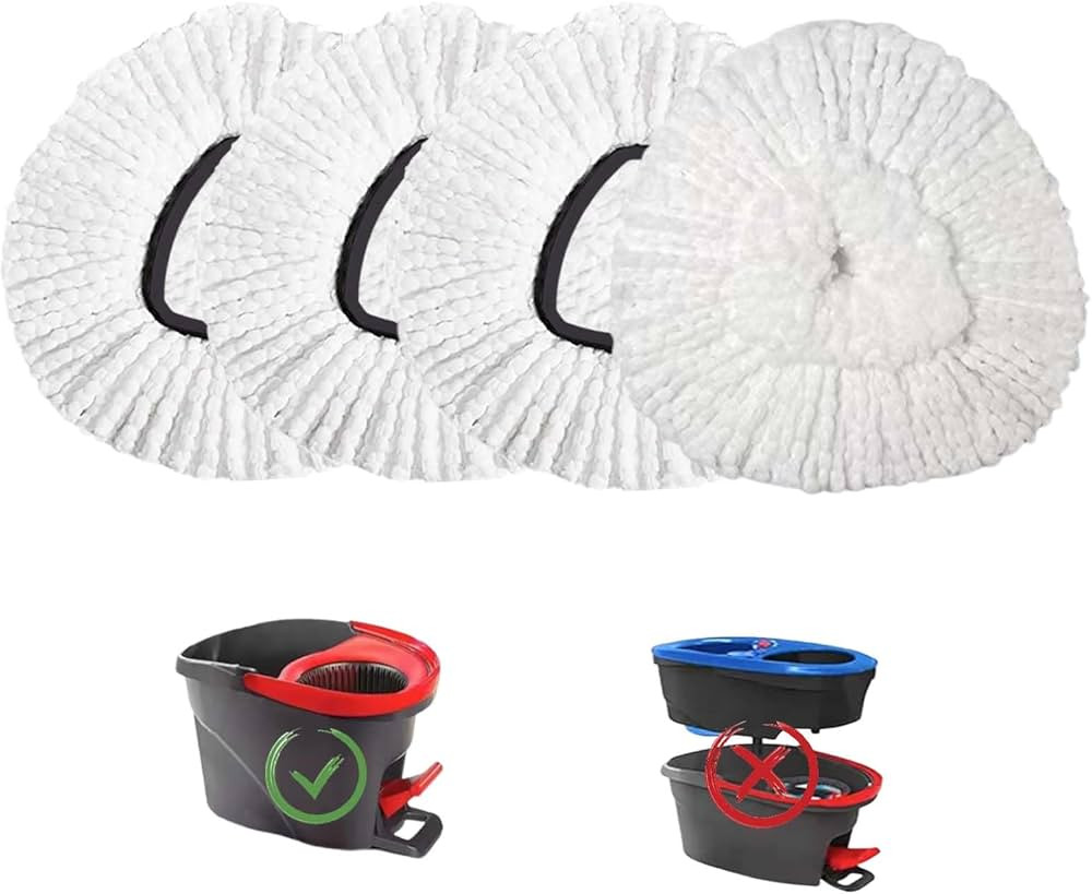 4 Pack Mop Replacement Heads for O-Ceda Mop Replace Head Spin Mop Heads Replacements, Microfiber ... | Amazon (US)