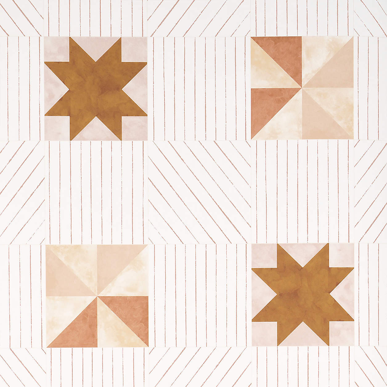 Backdrop Alexander Red and Earthy Pink Wallpaper | Crate & Kids | Crate & Barrel