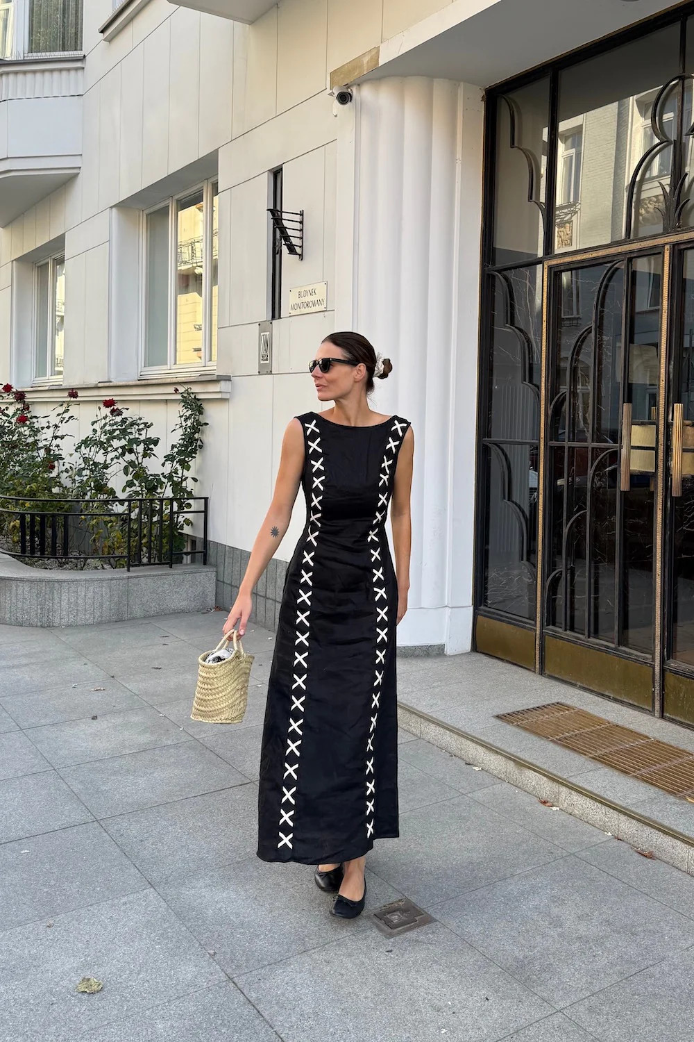 Maja Linen Maxi Dress Black | VRG Grl