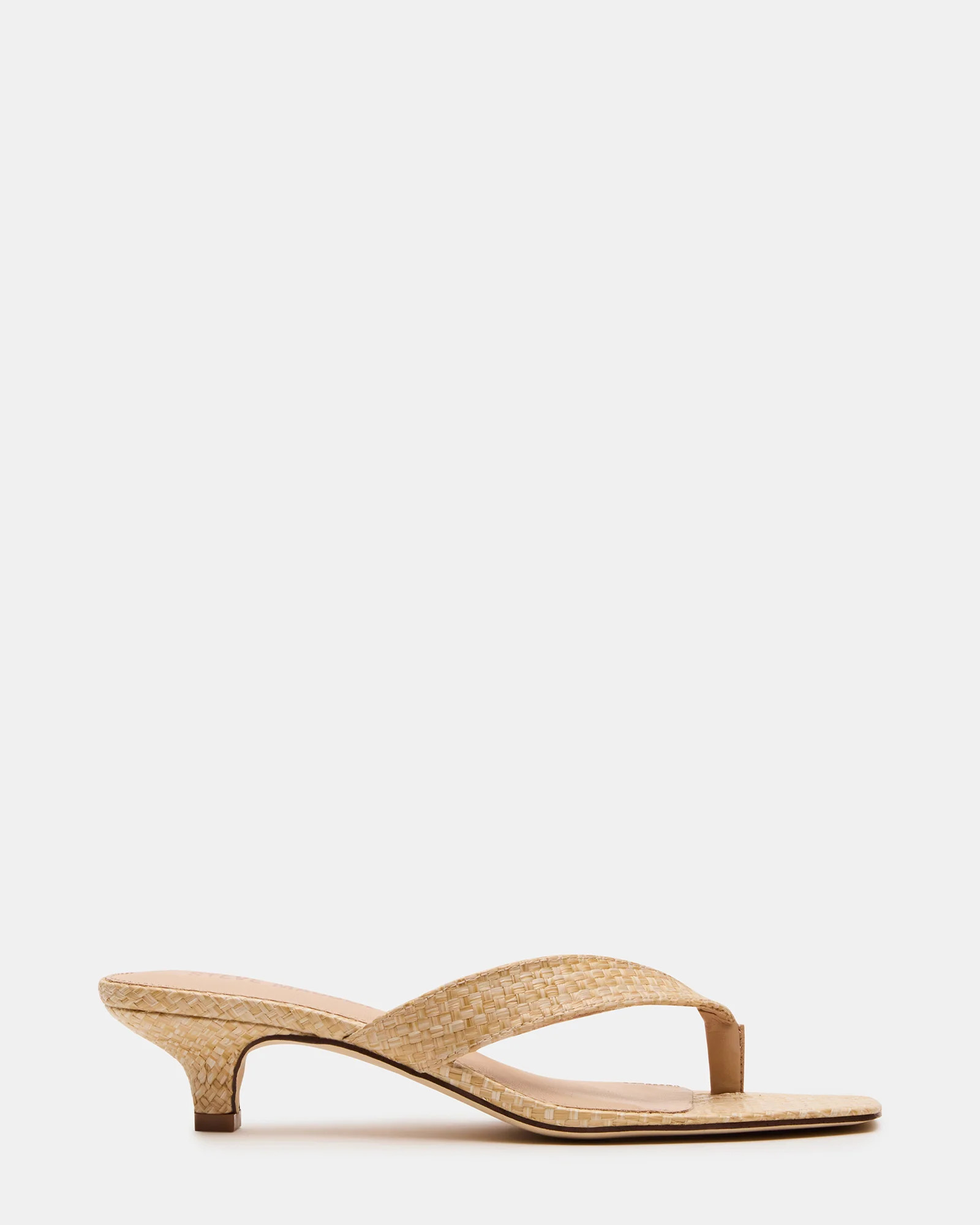 TRACIE Raffia Thong Strap Women's Kitten Heel | Steve Madden (US)