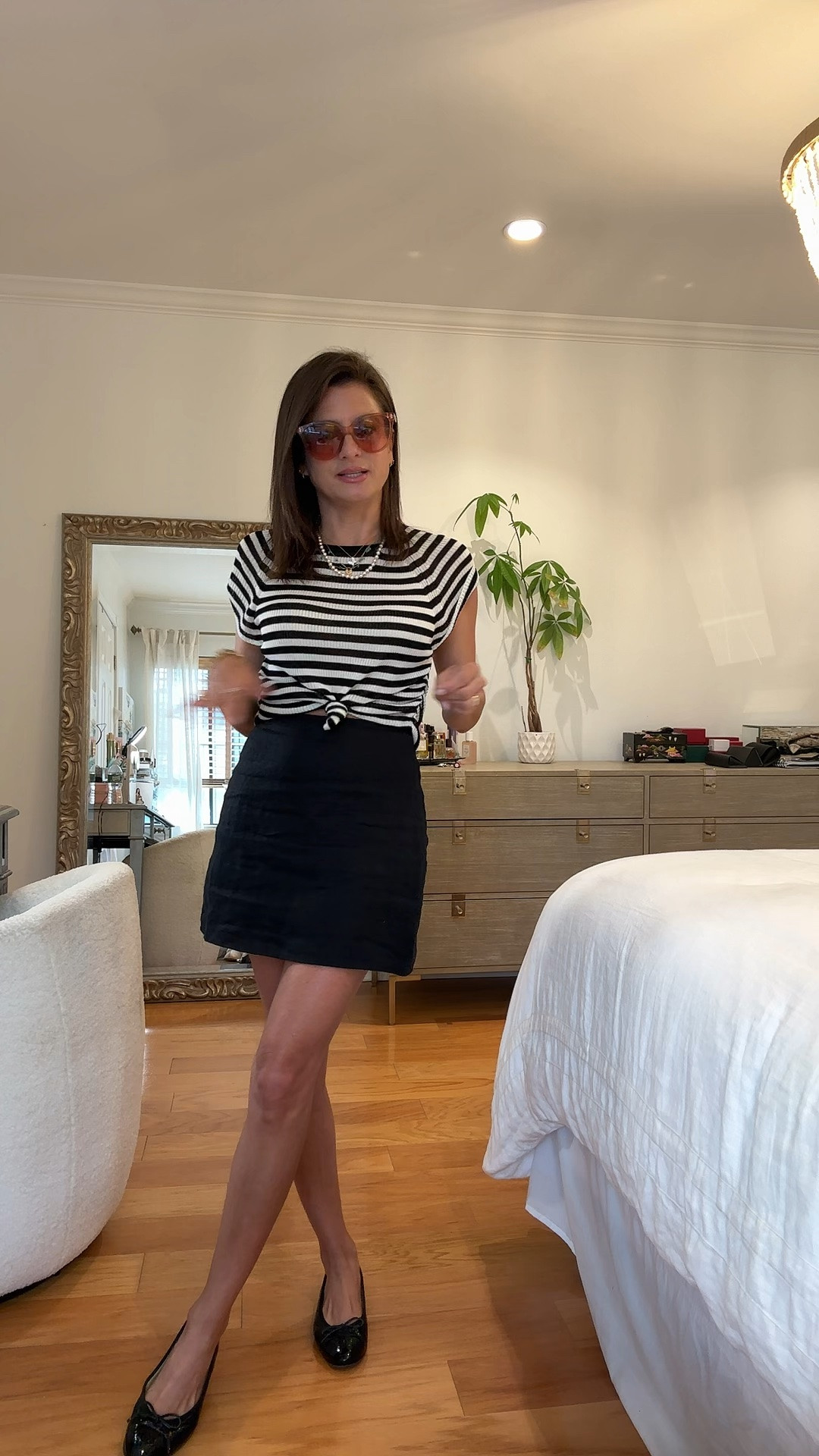 Stripes and linen outfit @Reformation