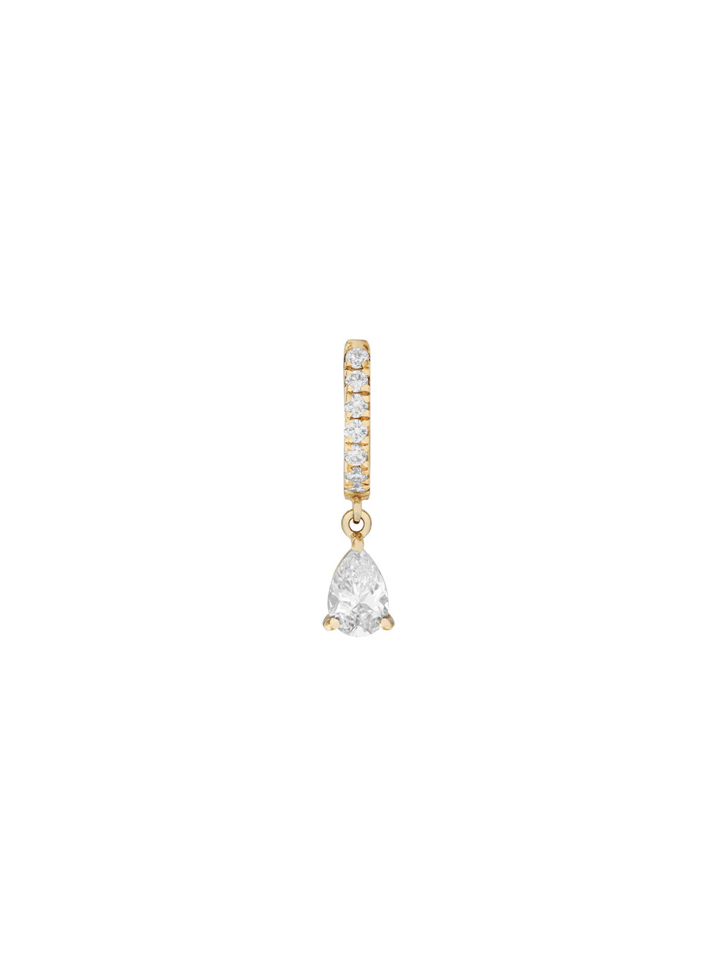 PAVÉ PEAR-DROP HUGGIE EARRING IN LAB WHITE SAPPHIRE | Dorsey