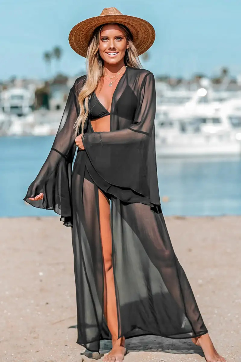 Snowflake Sheer Cover-Up Kimono | Cupshe US