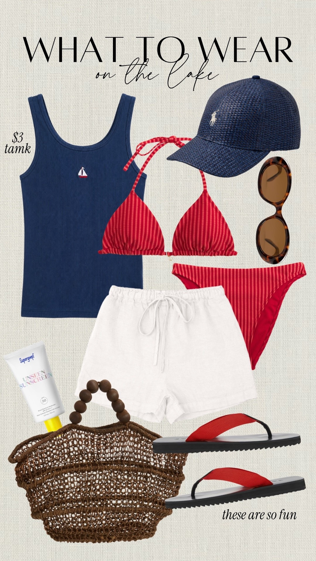 What to wear: lake day! Fourth of July weekend outfit idea, can’t believe this tank is only $3 right now!!

#LTKSeasonal #LTKSaleAlert