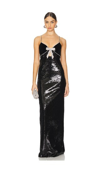 X Nicky Hilton Lena Strap Gown in Black | Revolve Clothing (Global)