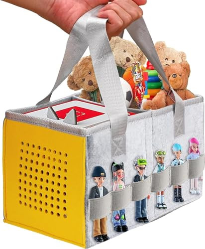 ThxYour Upgraded Storage Case for Toniebox Starter Set and Tonies Figurines, Premium Folding Bag Can Hold 30-40 Tonies Figures Characters, Carrying Case (Yellow) | Amazon (US)