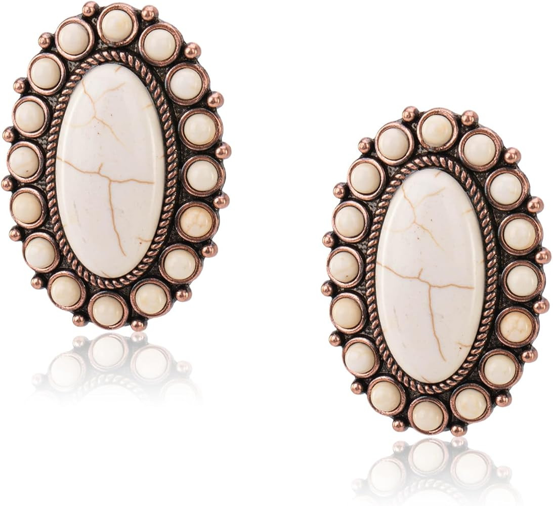 Rustic Couture's Western Turquoise Earrings for Women Statement Western Country Jewelry | Amazon (US)