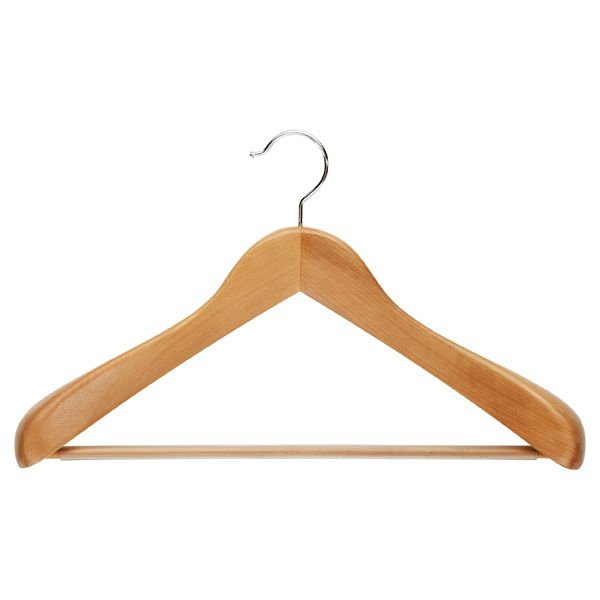 Superior Wooden Coat Hanger Ribbed Bar Natural | The Container Store