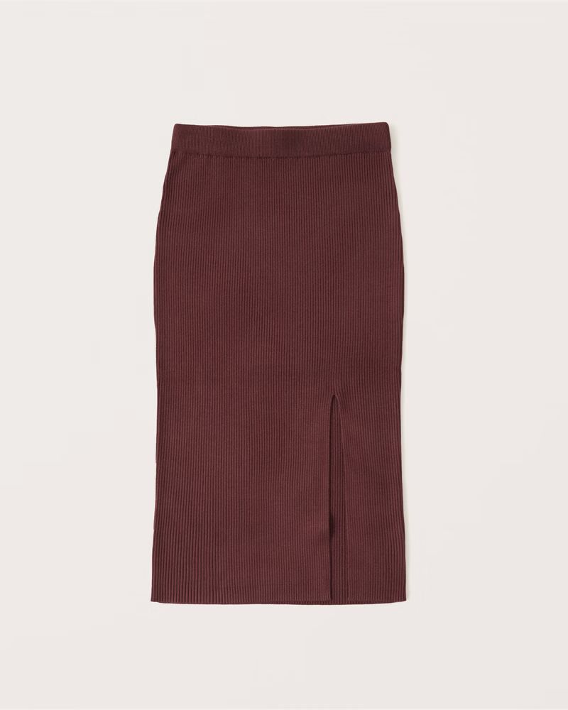 Easy Ribbed Midi Skirt | Abercrombie & Fitch (US)